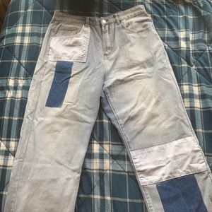 Colorblock Straight Leg Jeans